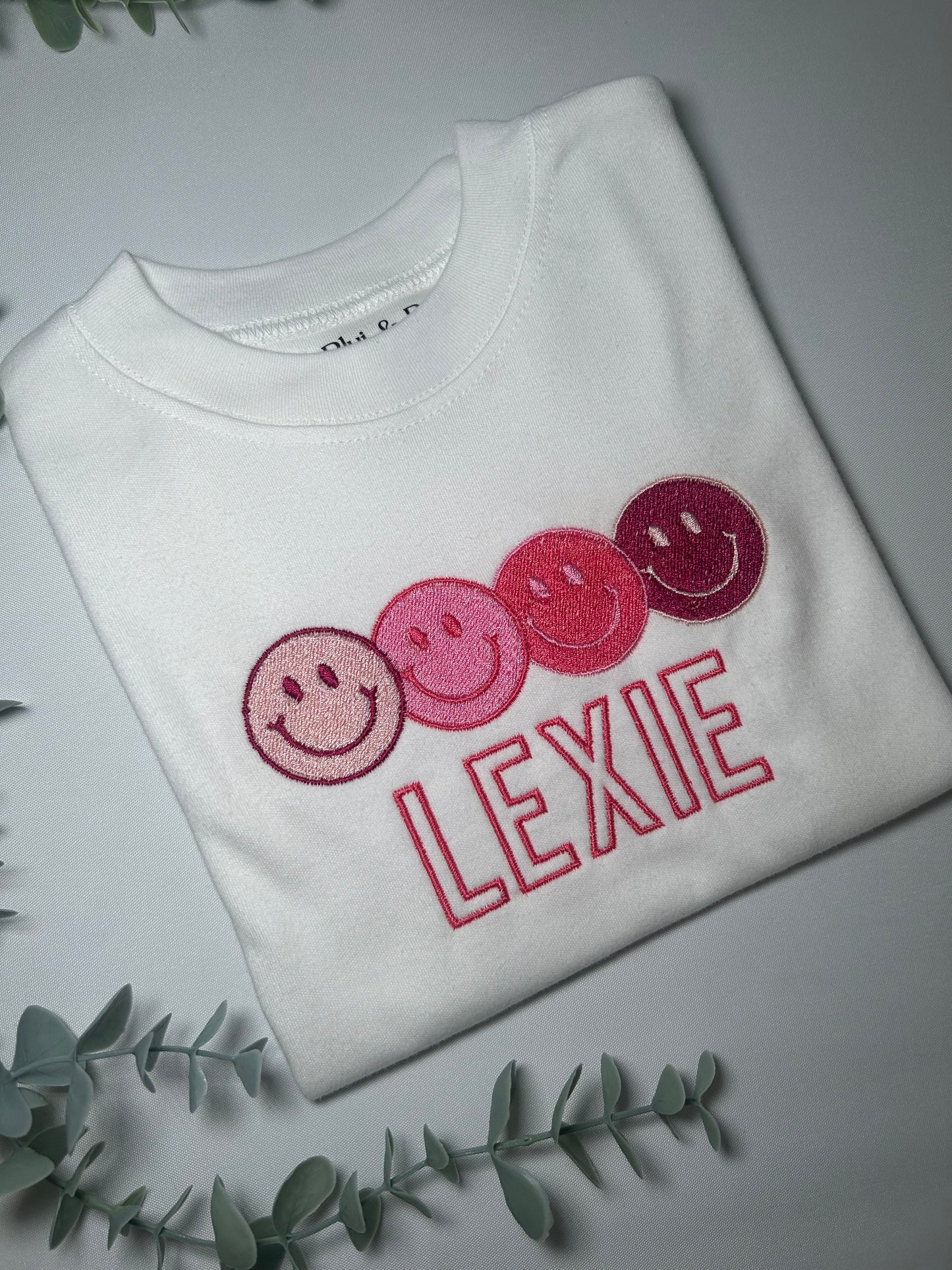 Ombré smiley name T-shirt